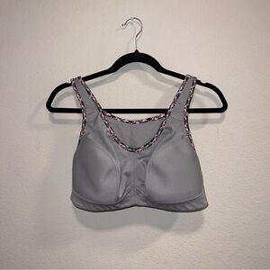 Glamorise Sport Gray Sports Bra with Pink Accents, size 40C